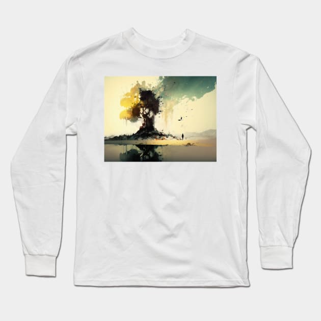 Nature Scene Long Sleeve T-Shirt by Walter WhatsHisFace